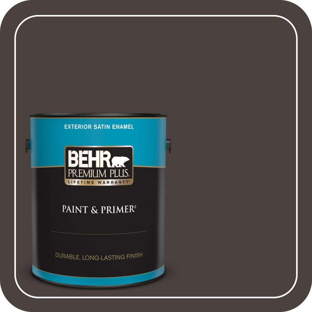 BEHR PREMIUM PLUS 1 gal. #PPU5-20 Sweet Molasses Satin Enamel Exterior Paint & Primer