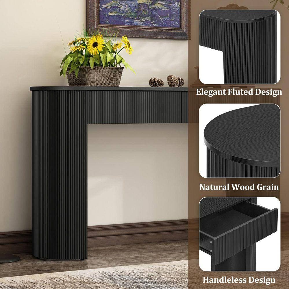 COWLOWN 54 in. W x 14 in. D x 30.3 in. H Bathroom Black Linen Cabinet (3)