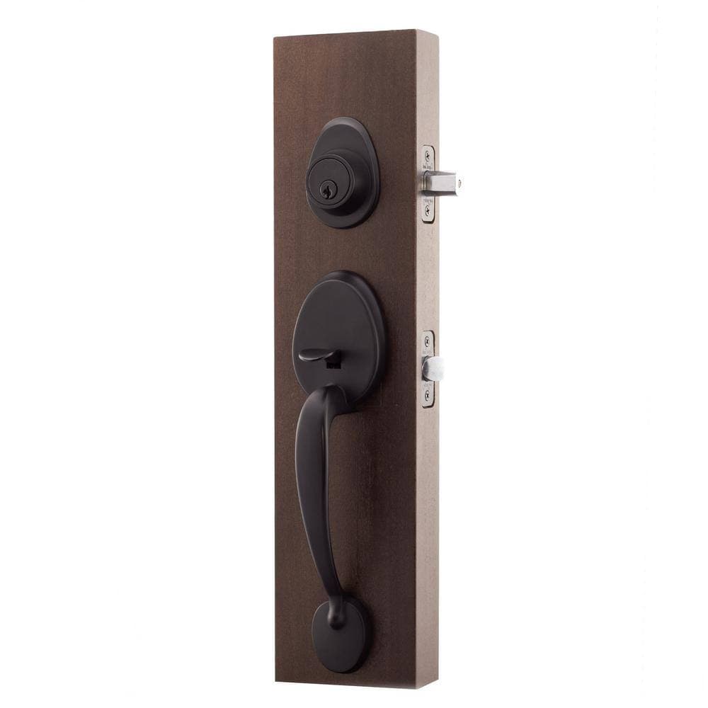 Copper Creek Colonial Black Door Handleset and Waverlie Handle Trim (2)
