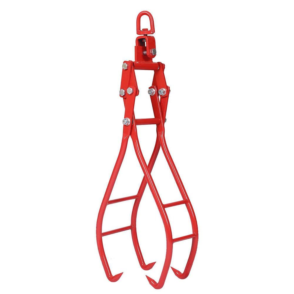 Tatayosi 36 in. Timber Log Lifting Logging Tongs 4 Claw Grabber Tong Kit in Red (1)