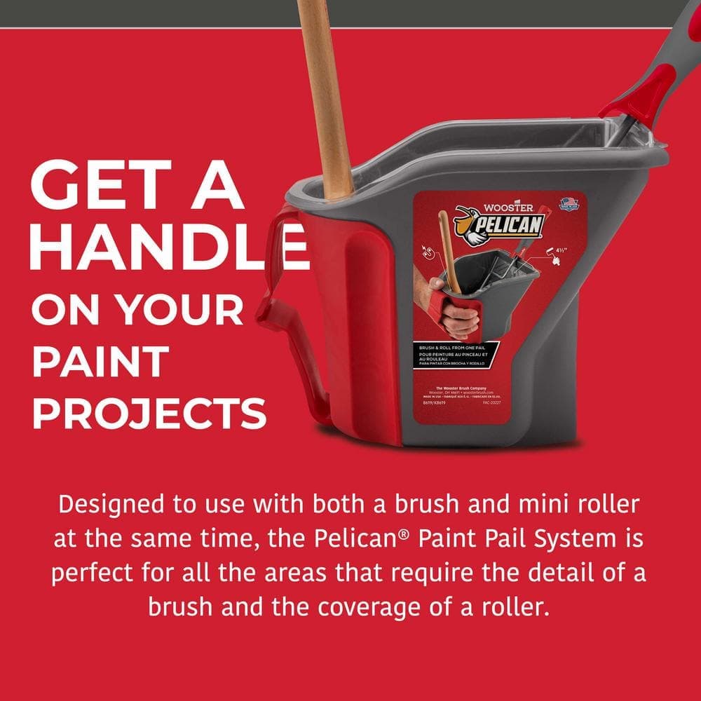 Wooster 1 qt. Pelican Hand-Held Paint Bucket with Brush Magnet (4)