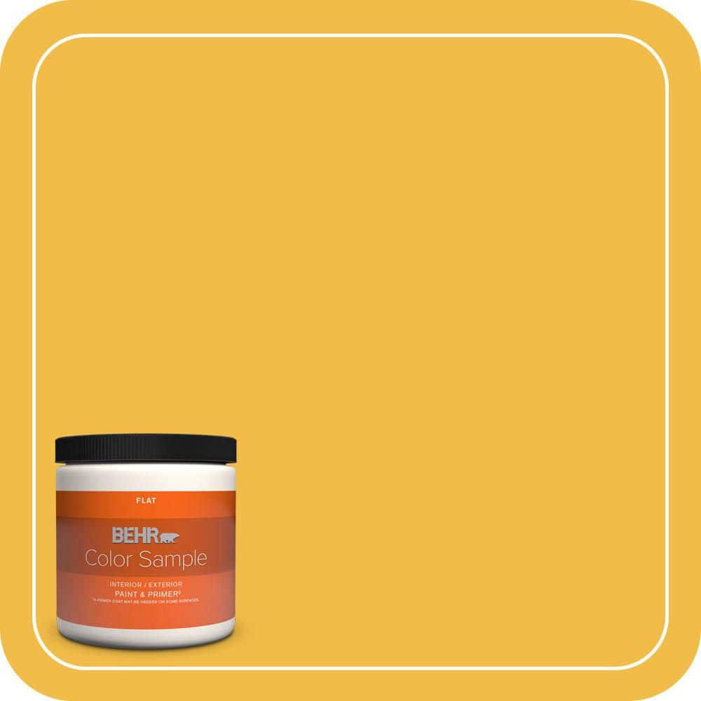 BEHR PREMIUM PLUS 8 oz. #P280-6 Bling Bling Flat Interior/Exterior Paint & Primer Color Sample