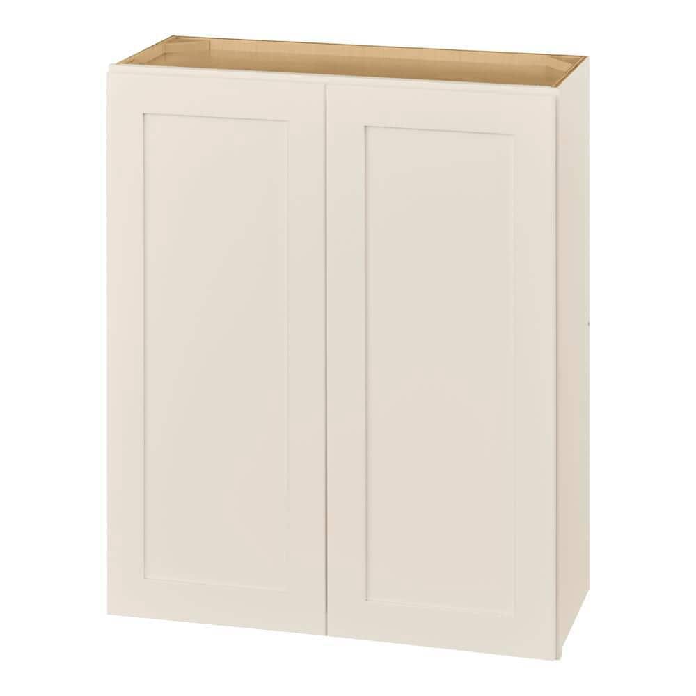 Hampton Bay Avondale 30 in. W x 12 in. D x 36 in. H Ready to Assemble Plywood Shaker Wall Kitchen Cabinet in Antique White