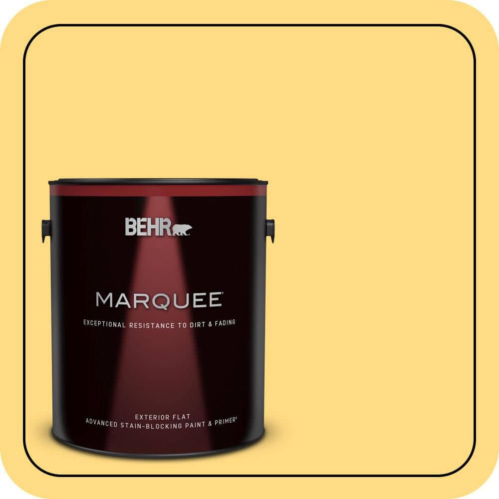 BEHR MARQUEE 1 gal. #P290-4 Spirited Yellow Flat Exterior Paint & Primer