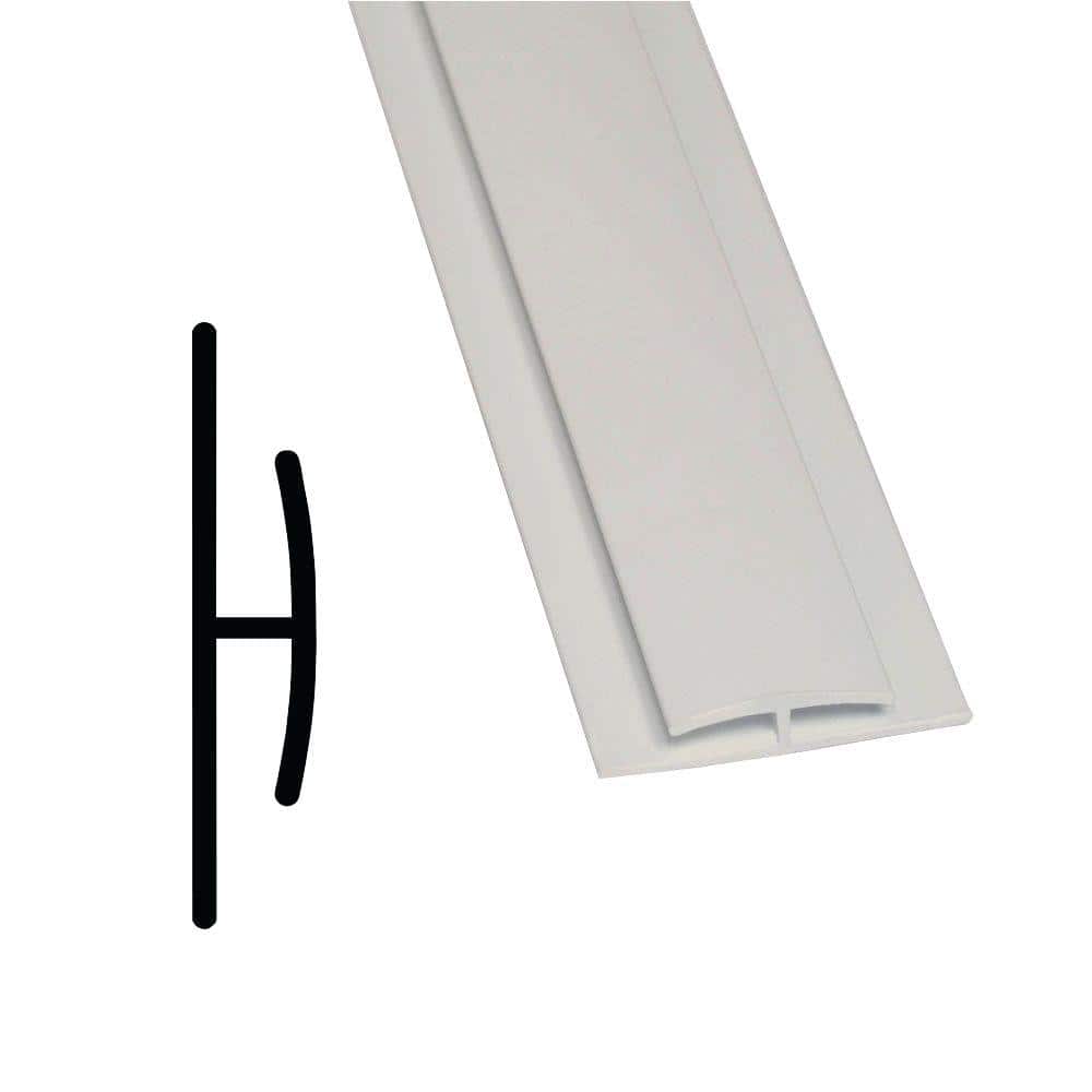 Stabilit 855 1/4 in. x 1-1/8 in. x 96 in. PVC Composite White FRP Divider Molding fits 1/8 in. material