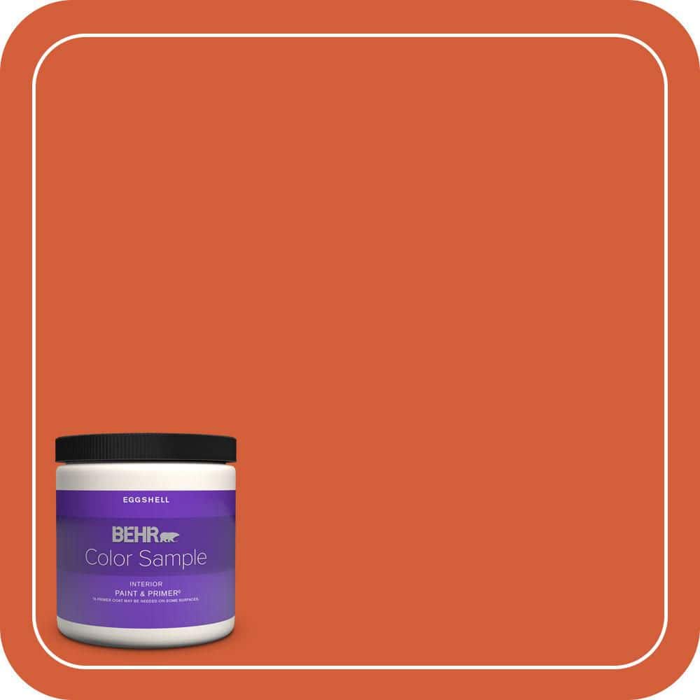 BEHR PREMIUM PLUS 8 oz. #S-G-220 Sweet Mandarin Eggshell Enamel Interior Paint & Primer Color Sample