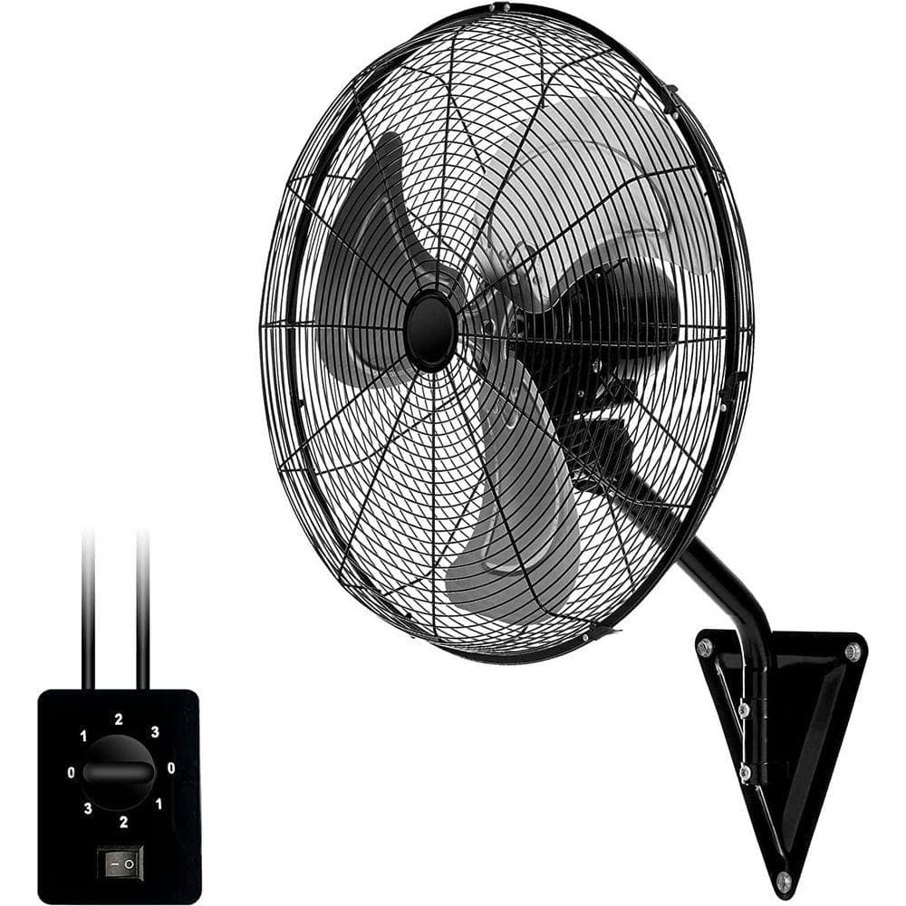 Stbine 5000 CFM 20 in. High Velocity Industrial Household Mounted Wall Fan with 3 Speed, Oscillation and Tilting in Black (1)