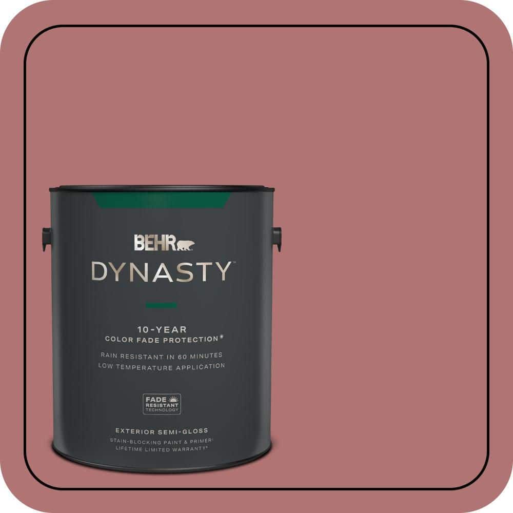 BEHR DYNASTY 1 gal. #S140-5 Red Gerbera Semi-Gloss Exterior Stain-Blocking Paint & Primer
