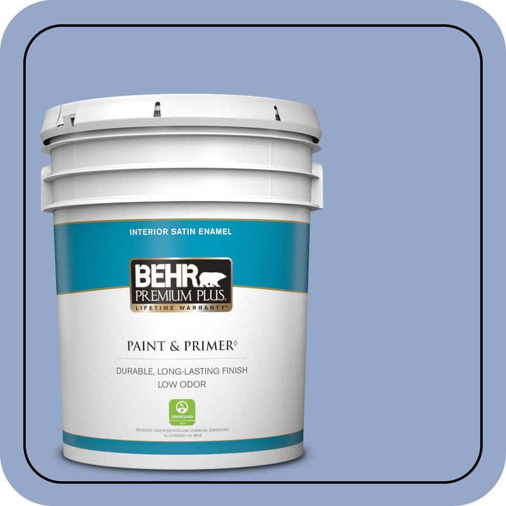 BEHR PREMIUM PLUS 5 gal. #600D-4 Finesse Satin Enamel Low Odor Interior Paint & Primer