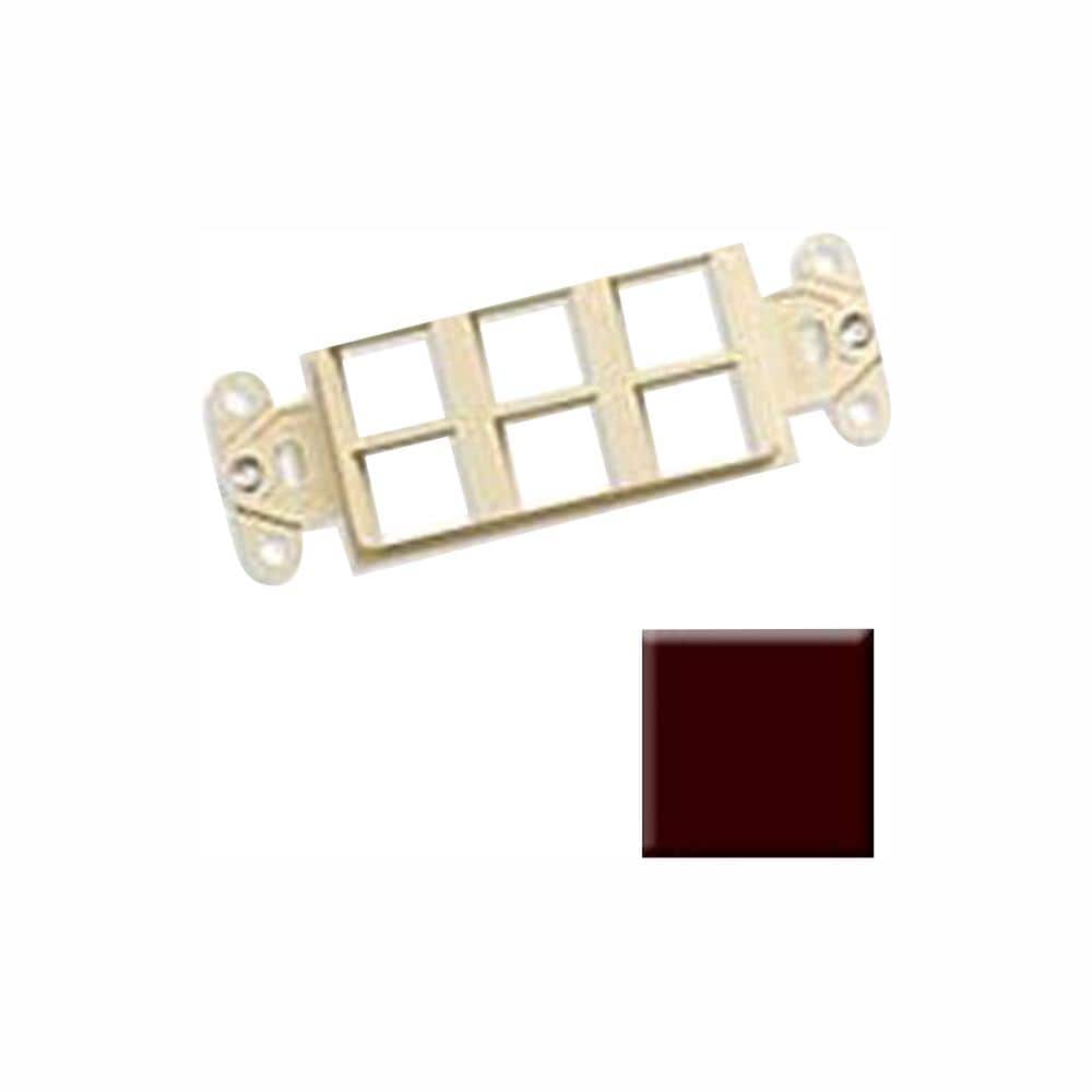 Leviton 1-Gang Decora QuickPort 6-Port Insert in Brown 41646-B (1)
