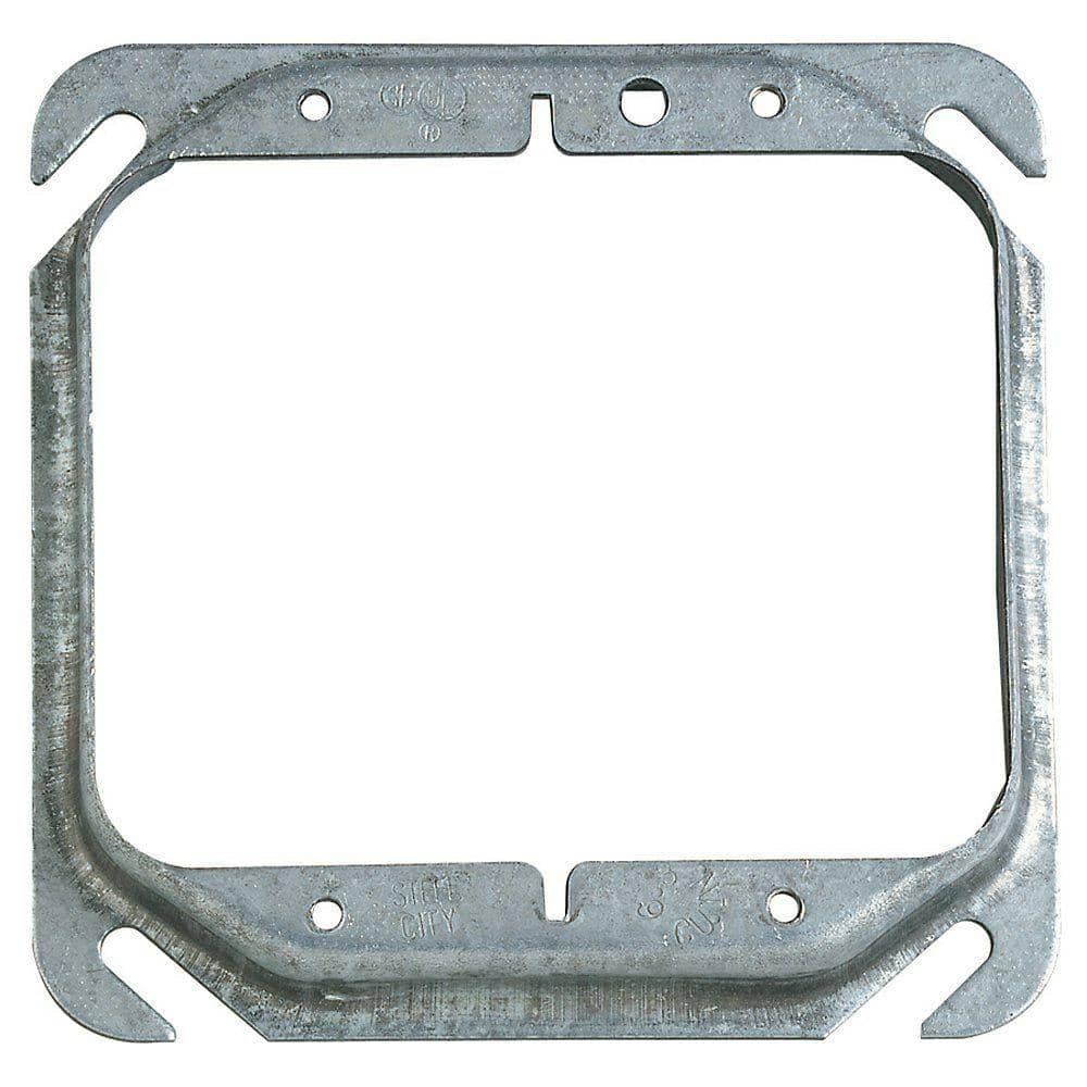 Steel City 2-Gang Square Mud Ring - Silver (52C17-25R)