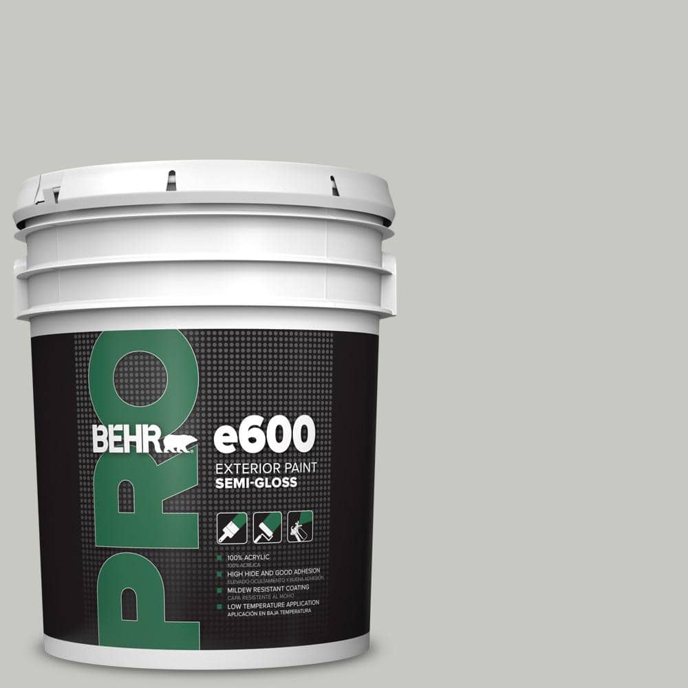 BEHR PRO 5 gal. #MQ2-59 Silver City Semi-Gloss Acrylic Exterior Paint
