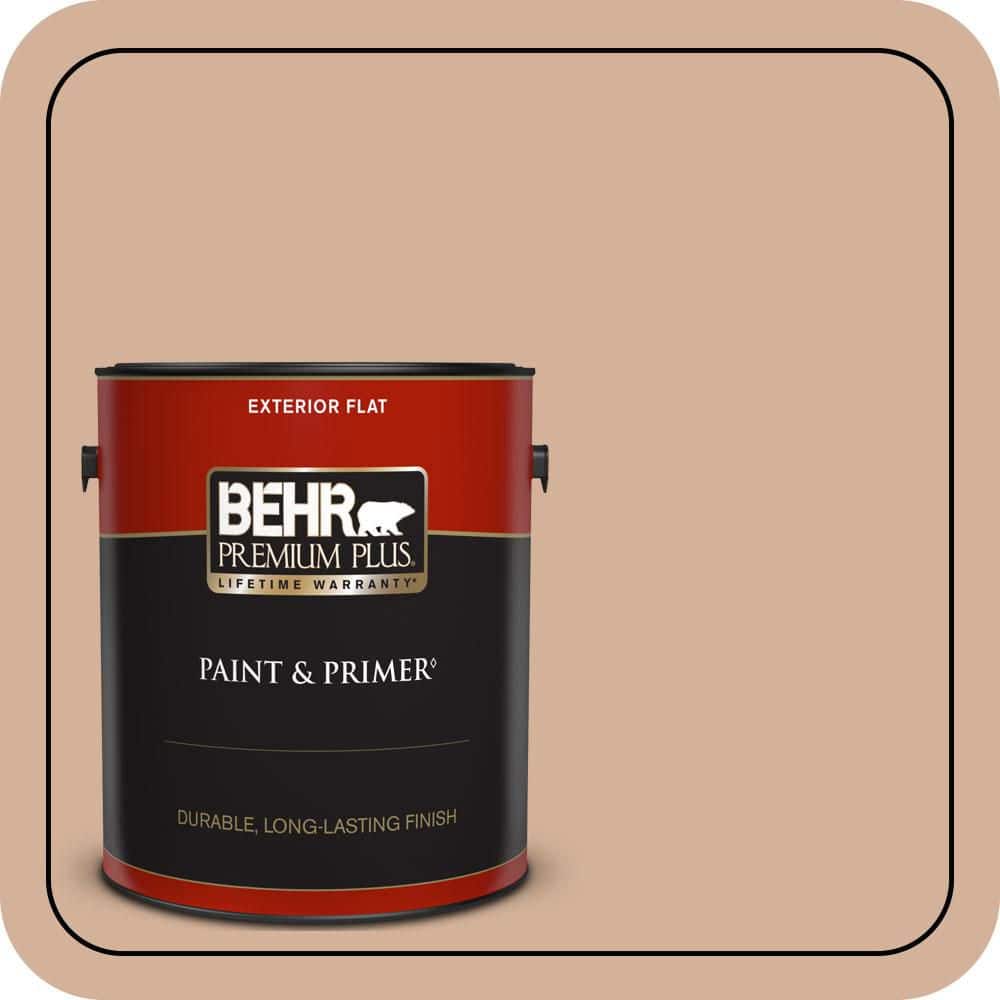 BEHR PREMIUM PLUS 1 gal. #S210-3 Sweet Tea Flat Exterior Paint & Primer