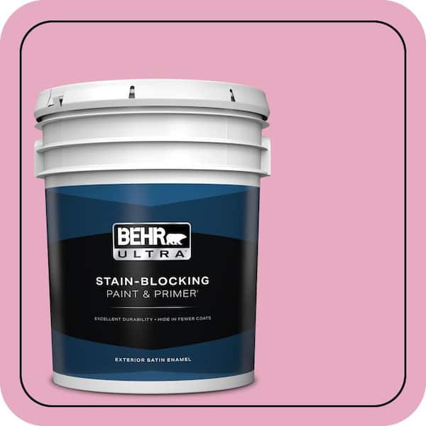 BEHR ULTRA 5 gal. #P130-3 Little Princess Satin Enamel Exterior Paint & Primer (2)