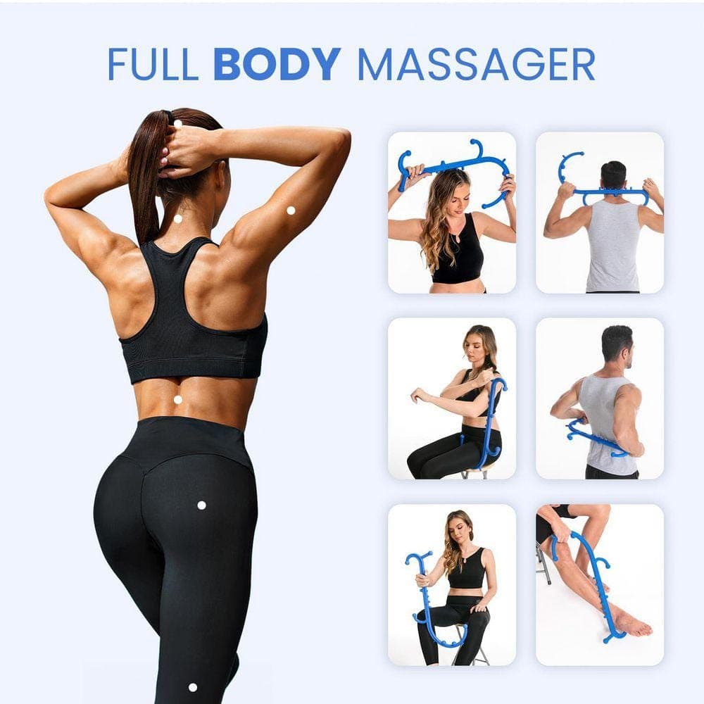 Justincity Deep Tissue Massage Stick 24.2 in. Back and Neck Trigger Point Massager for Pain Relief Muscle Knot Remover Black (2)