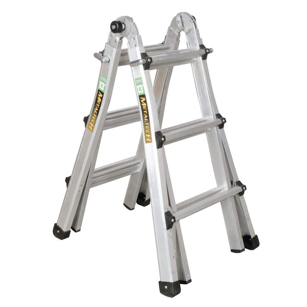 MetalTech 5-in-1 17-ft. Aluminum Telescoping Multi-Position Step Ladder, 300 lbs. Load Capacity, Reach, Type IA Duty Rating