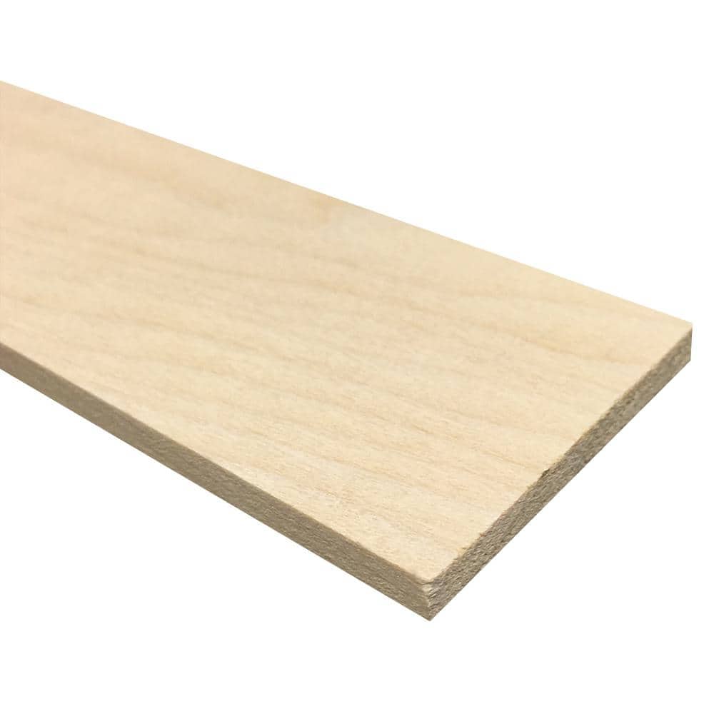 Unbranded 1/4 in. x 3 in. x 2 ft. Kiln Dried Poplar S4S Solid Board