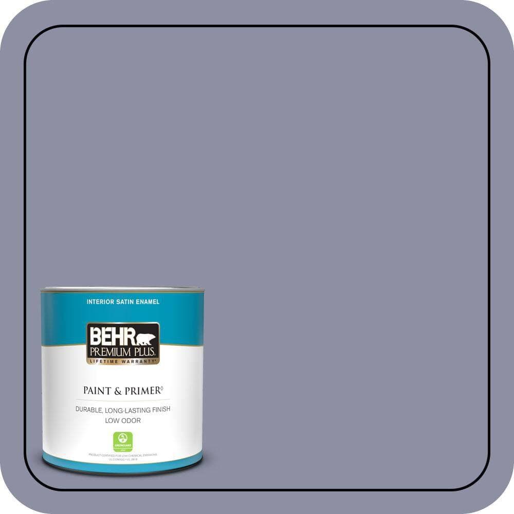 BEHR PREMIUM PLUS 1 qt. #S550-4 Camelot Satin Enamel Low Odor Interior Paint & Primer