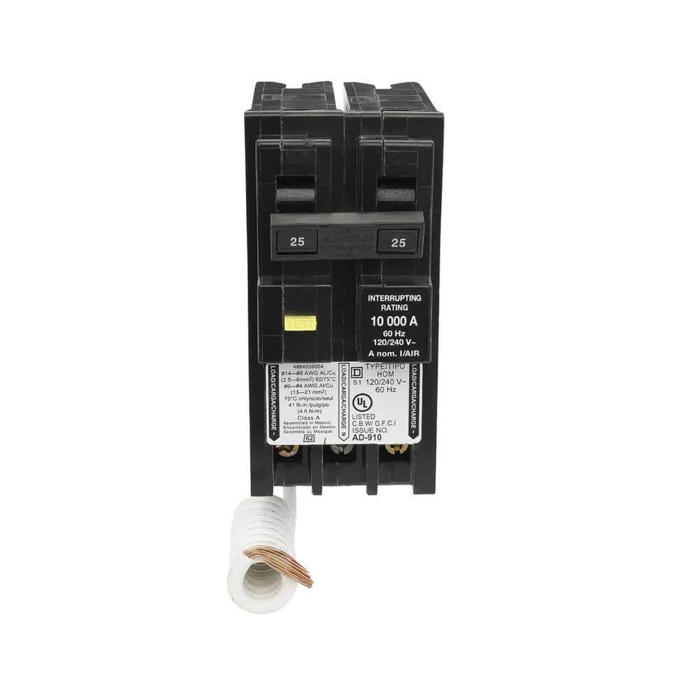 Square D Homeline 25-Amp 2-Pole GFCI Circuit Breaker (HOM225GFIC)