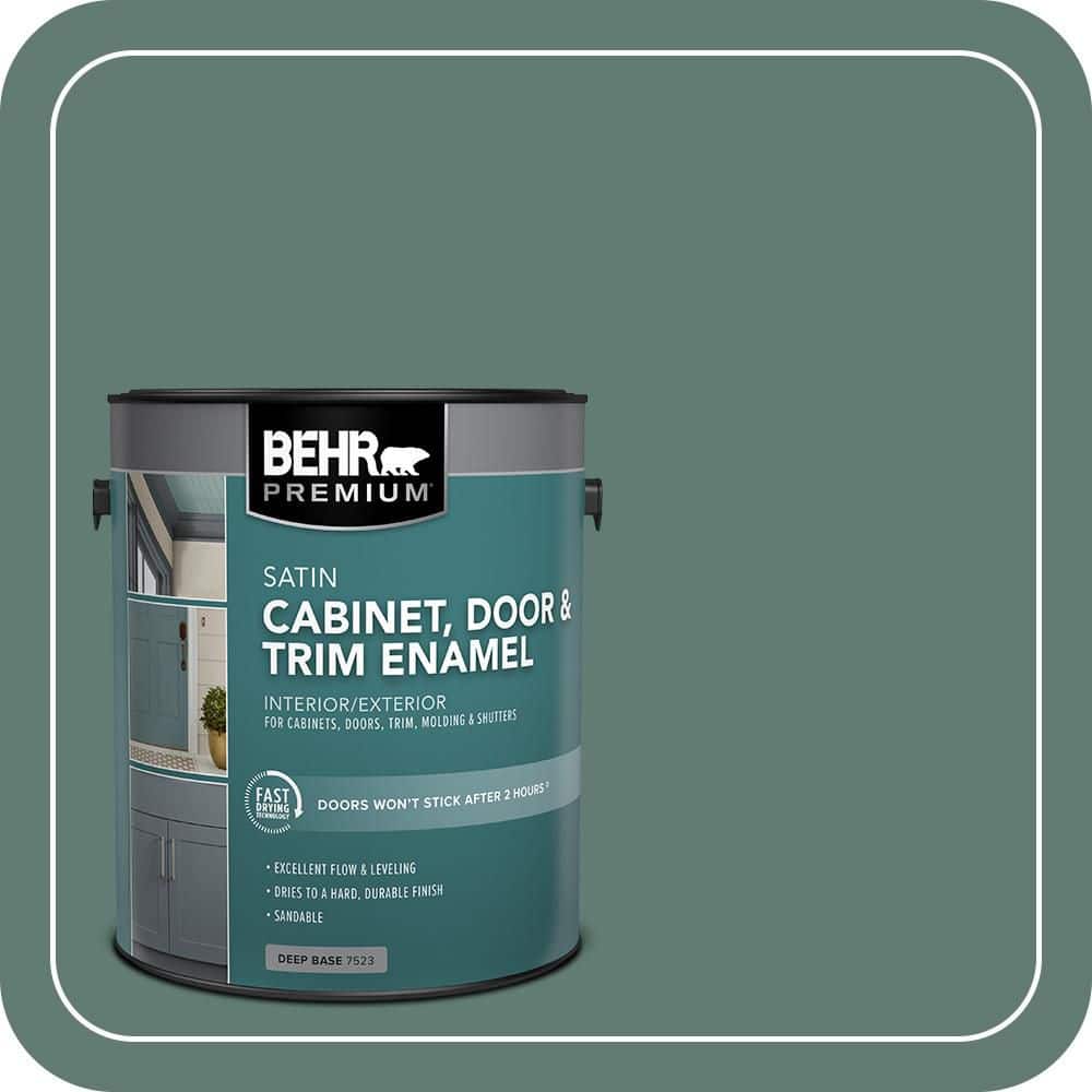 BEHR PREMIUM 1 gal. #S430-6 Forest Edge Satin Enamel Interior/Exterior Cabinet, Door & Trim Paint (1)