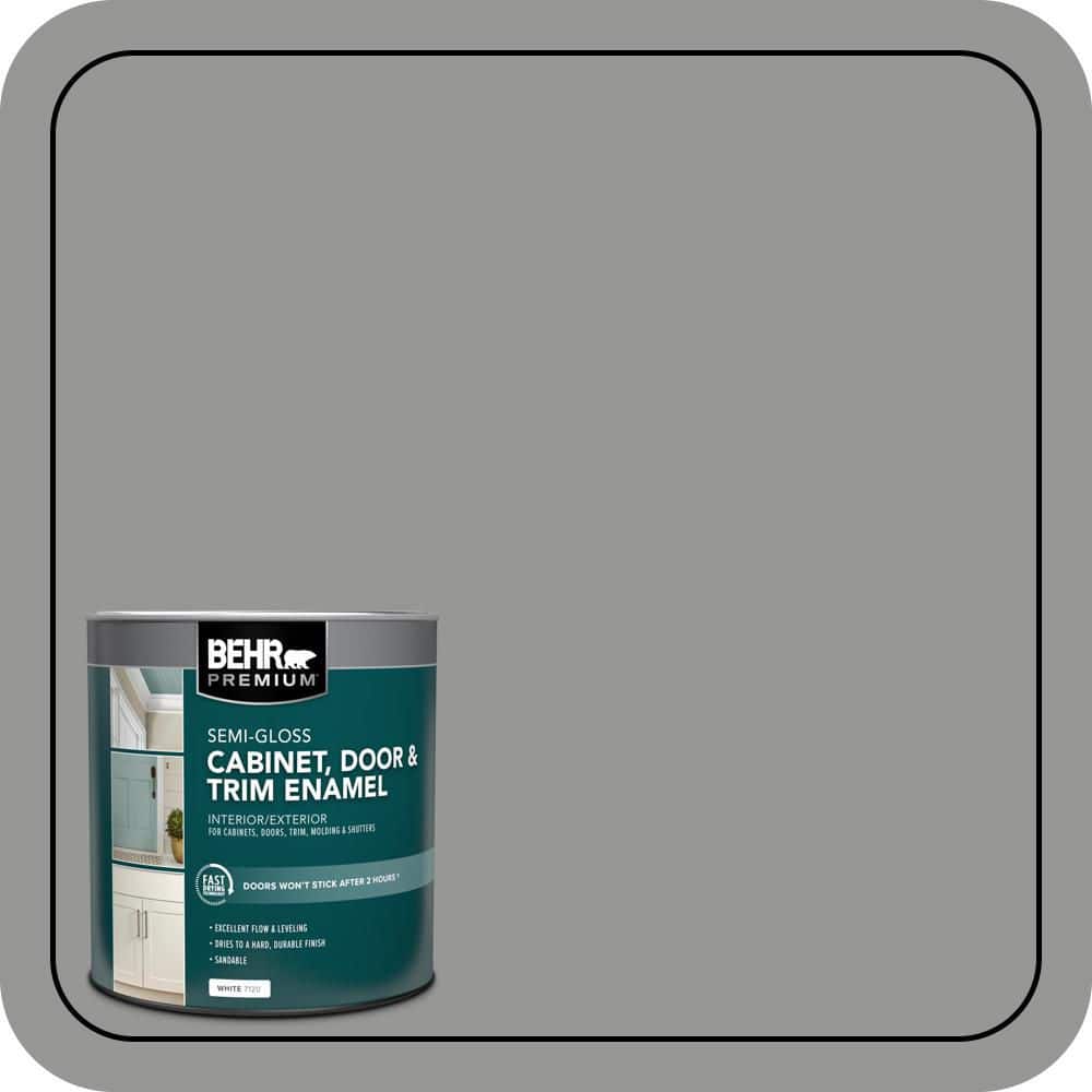 BEHR PREMIUM 1 qt. #PPU24-19 Shark Fin Semi-Gloss Enamel Interior/Exterior Cabinet, Door & Trim Paint