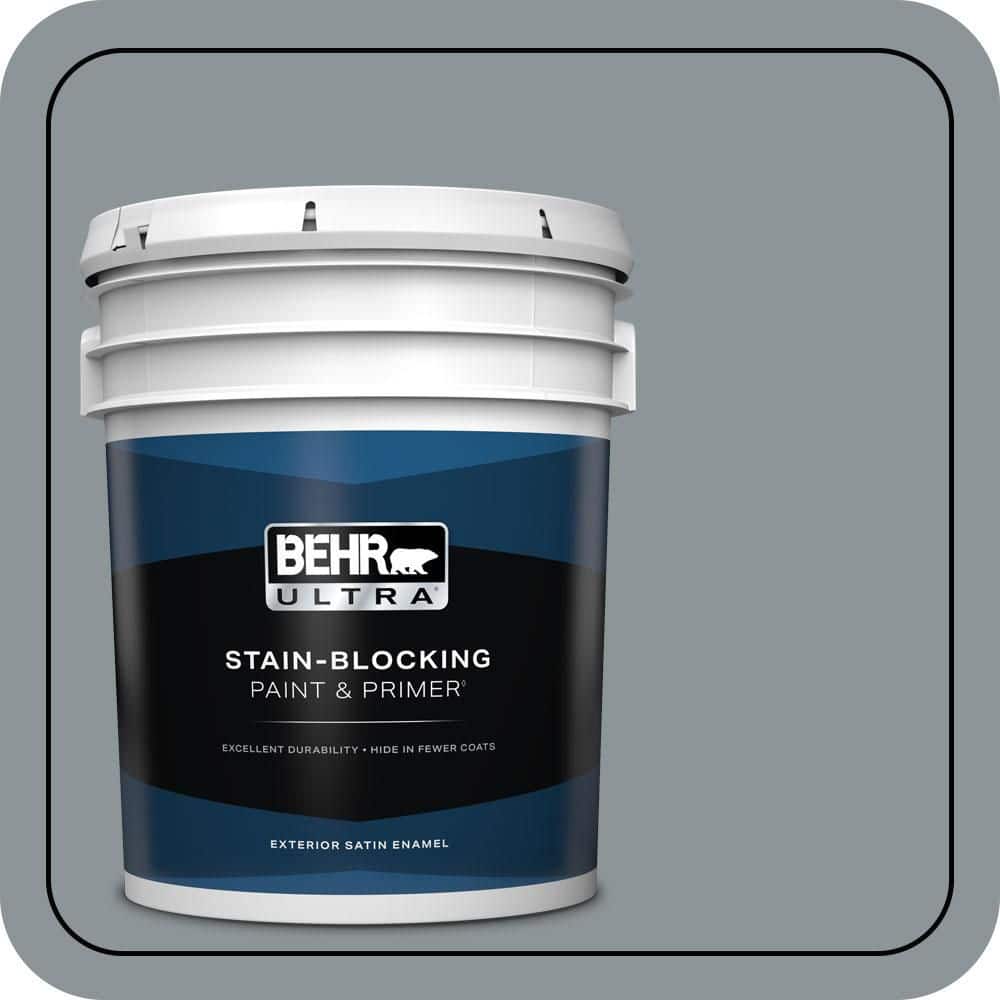 BEHR ULTRA 5 gal. #N450-4 Moonquake Satin Enamel Exterior Paint & Primer (1)