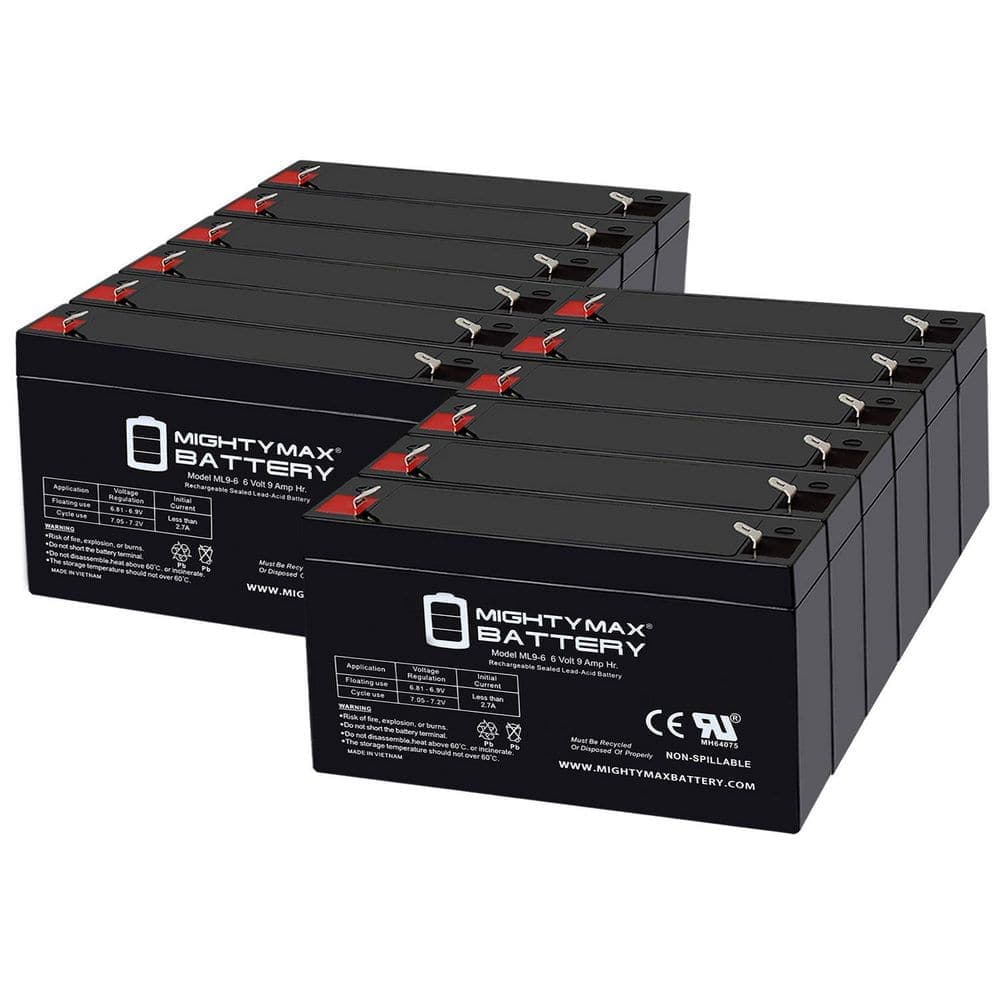 MIGHTY MAX BATTERY 6-Volt, 9Ah, AGM, F2 Terminal, Replacement Scooter Battery Compatible for Cyber Power RB0690X4-12 Pack (1)