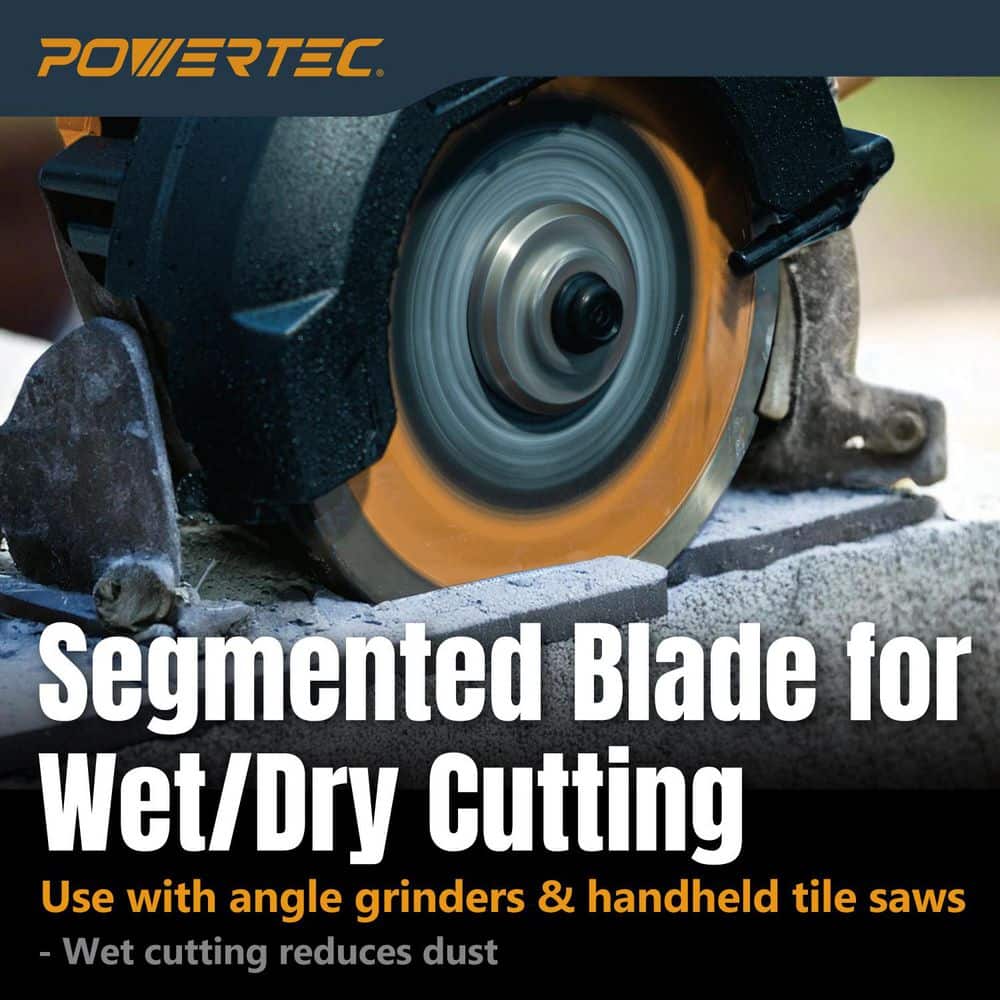‎POWERTEC 4-1/2 in. Segmented Rim Diamond Saw Blades for Angle Grinder, Cutting Concrete/Block/Brick/Pavers/Roofing Tile (2-Pack) (2)