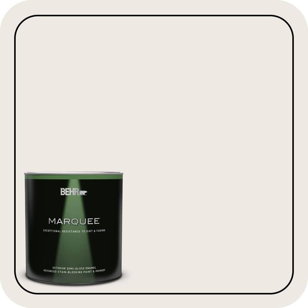 BEHR MARQUEE 1 qt. Designer Collection #DC-006 First Snow Semi-Gloss Enamel Exterior Paint & Primer (1)