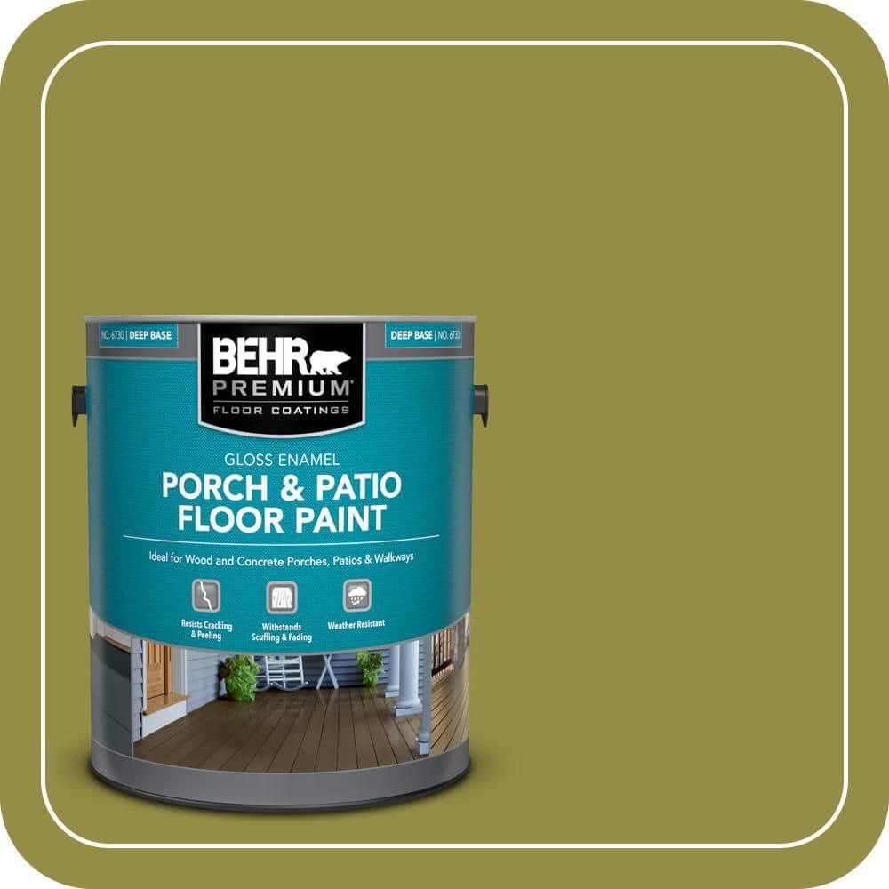 BEHR PREMIUM 1 gal. #PPU9-03 Retro Avocado Gloss Enamel Interior/Exterior Porch and Patio Floor Paint