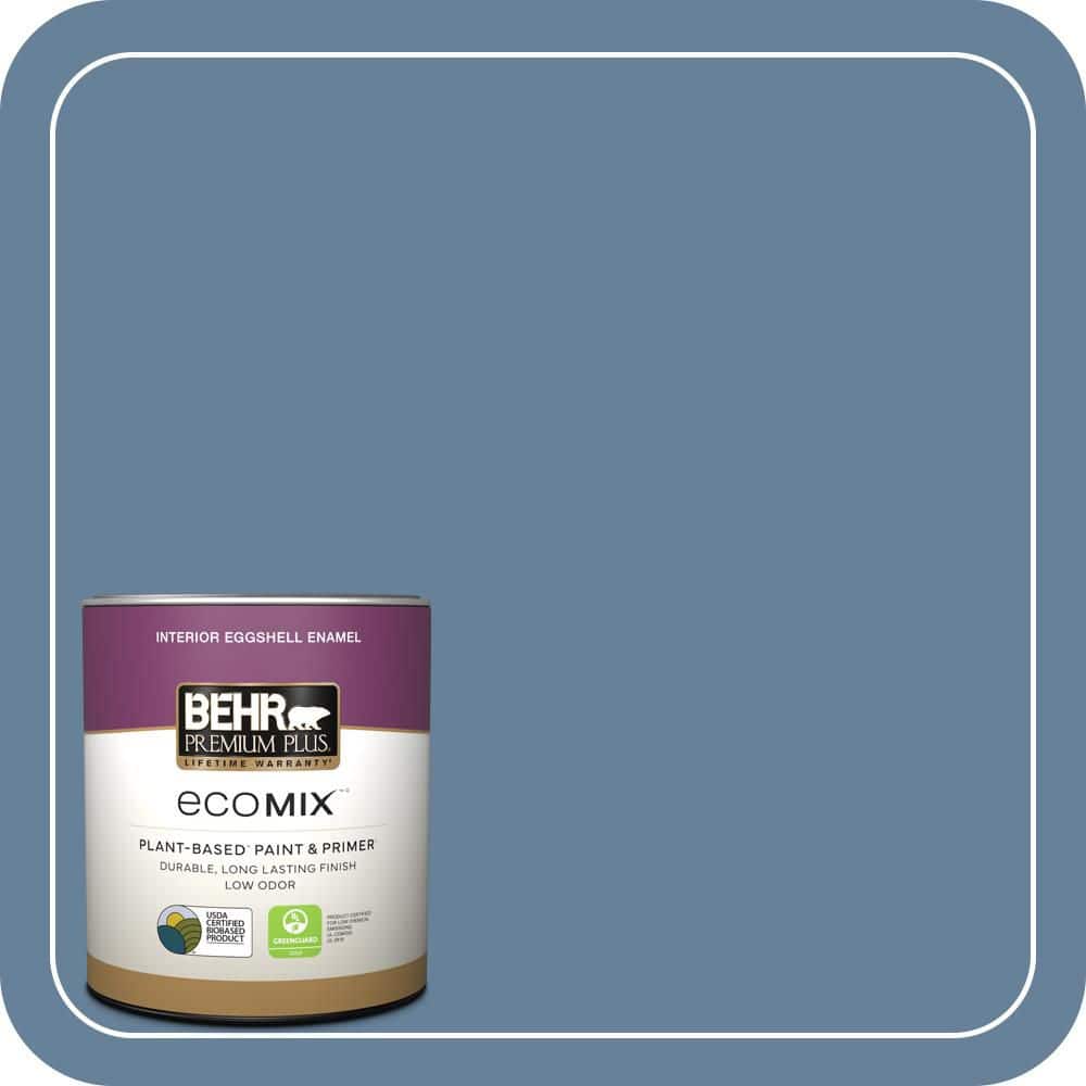 BEHR PREMIUM PLUS 1 qt. #ICC-74 Provence Eggshell Enamel EcoMix Plant-Based Interior Paint & Primer (1)
