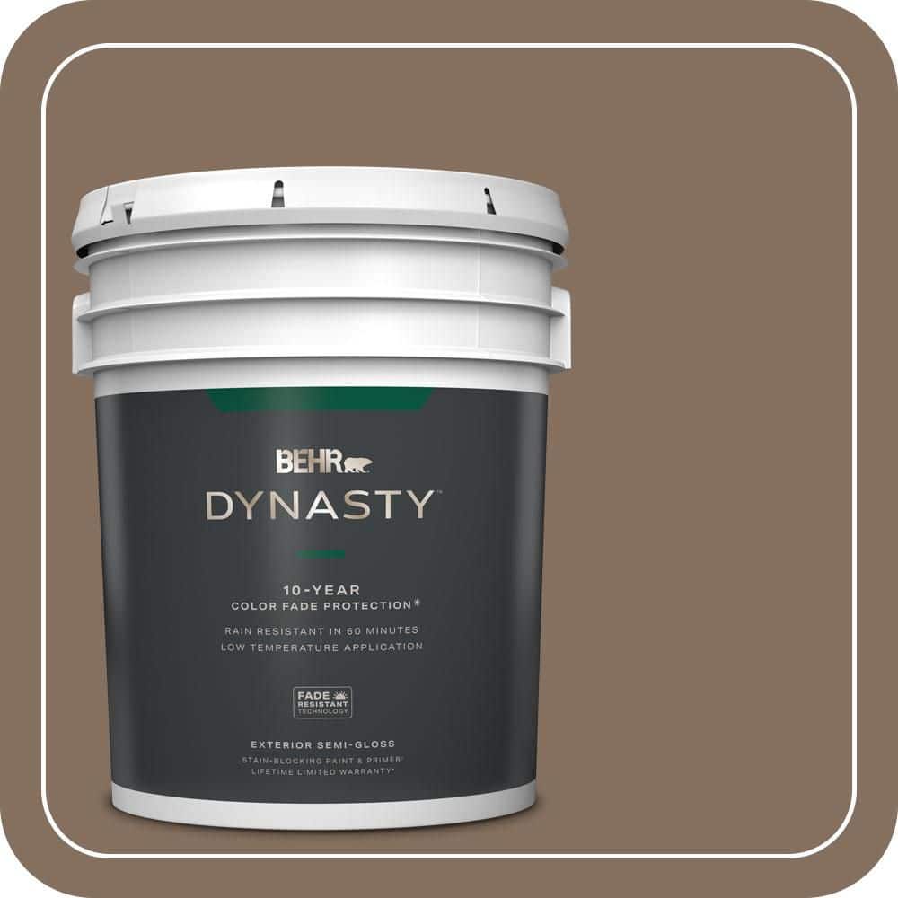 BEHR DYNASTY 5 gal. #N230-6 Whiskey Barrel Semi-Gloss Exterior Stain-Blocking Paint & Primer