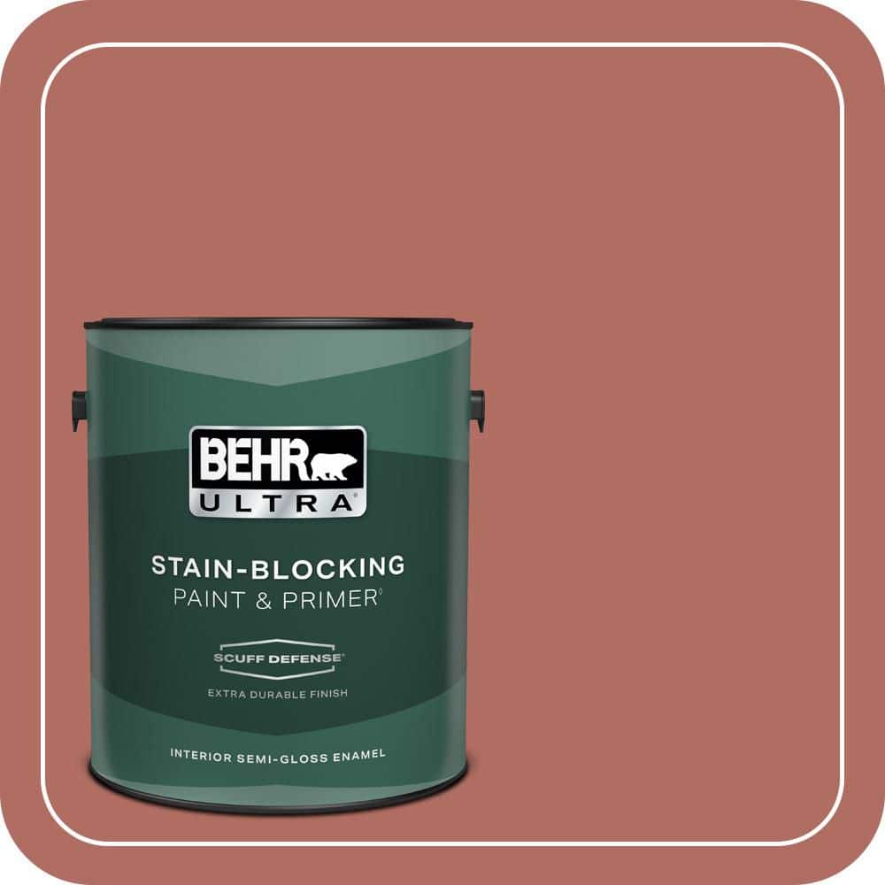 BEHR ULTRA 1 gal. #MQ1-22 Scene Stealer Extra Durable Semi-Gloss Enamel Interior Paint & Primer