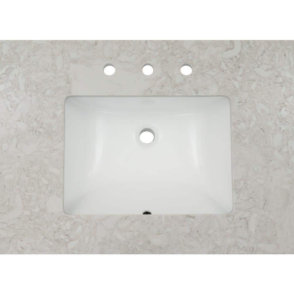 MSI Drifting Fog  31 in. x 22 in. Engineered Marble Vanity Top with White Rectangular Single Sink (2)