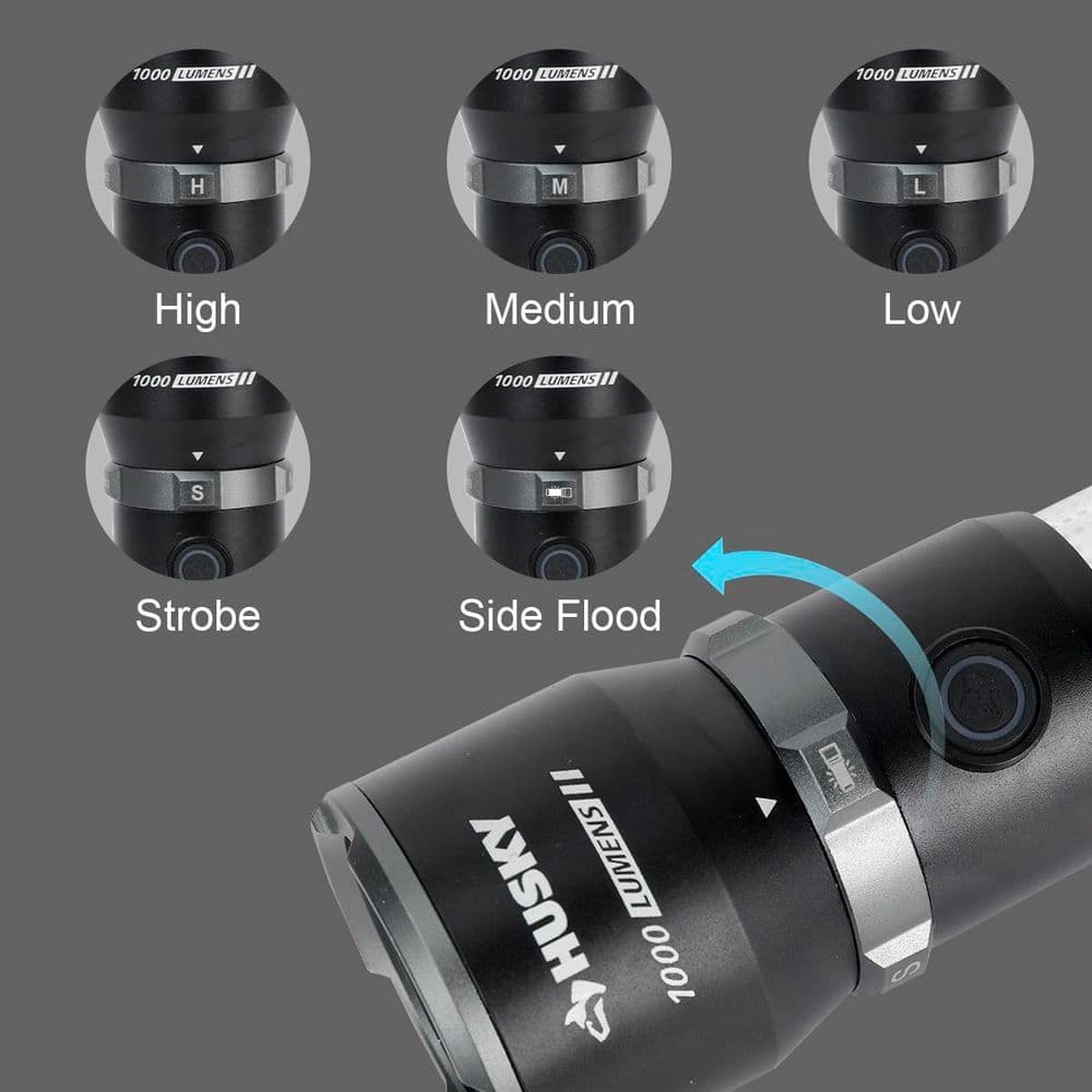 Husky 1000 Lumens Dual Power LED Rechargeable Flashlight with Area Light (4)