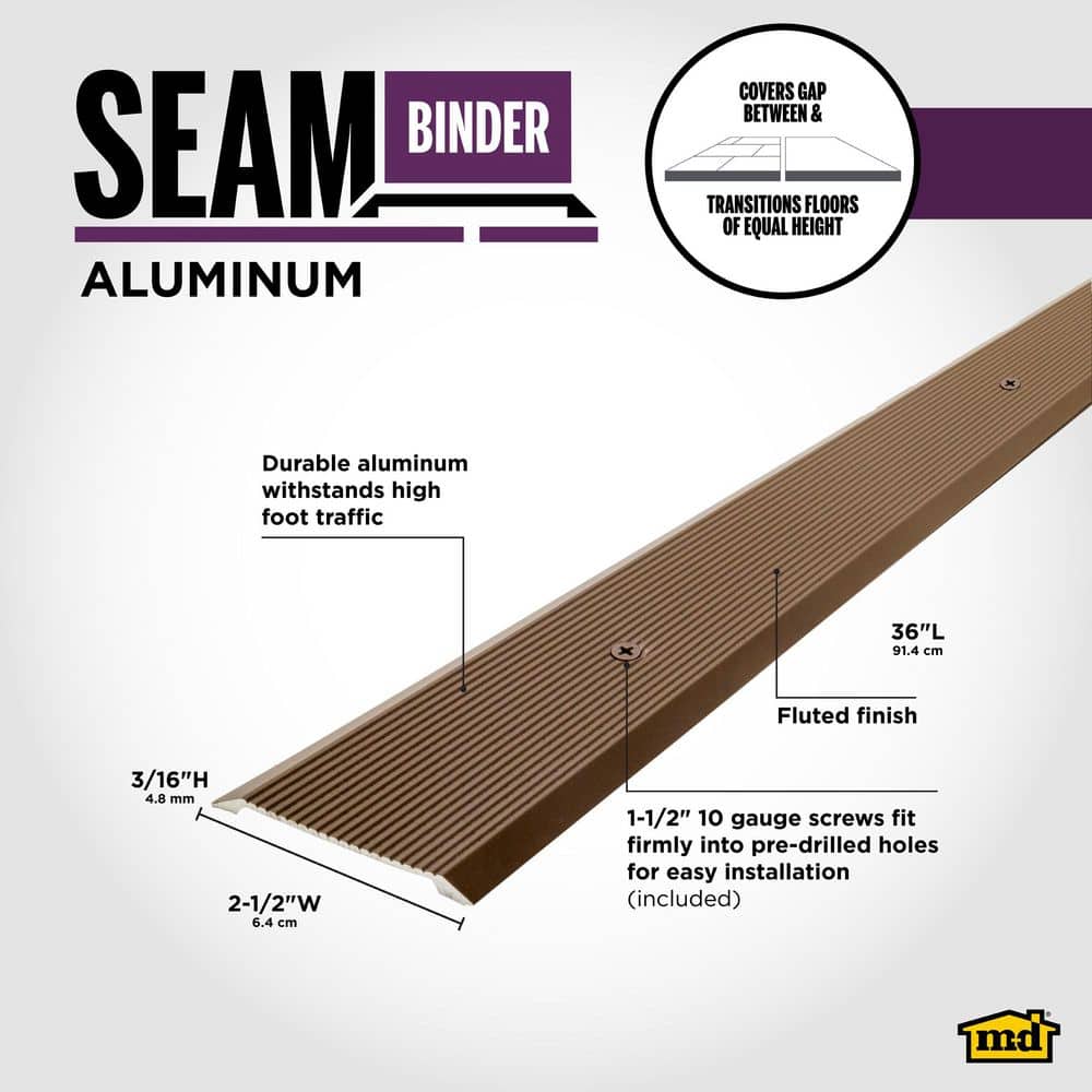 M-D Building Products 2-1/2"X 36" SPICE ALUMINUM SEAM BINDER W/SCREWS & ANCHORS (3)