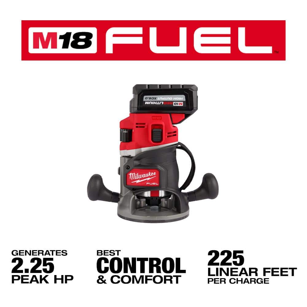 Milwaukee M18 FUEL 18-Volt Lithium-Ion Cordless Brushless 1/2 in. Router Plunge Base Kit (2)