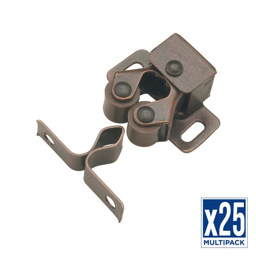 HICKORY HARDWARE Catches 15/16 in. (24 mm) Statuary Bronze Roller Catch with Strike (25-Pack) (1)