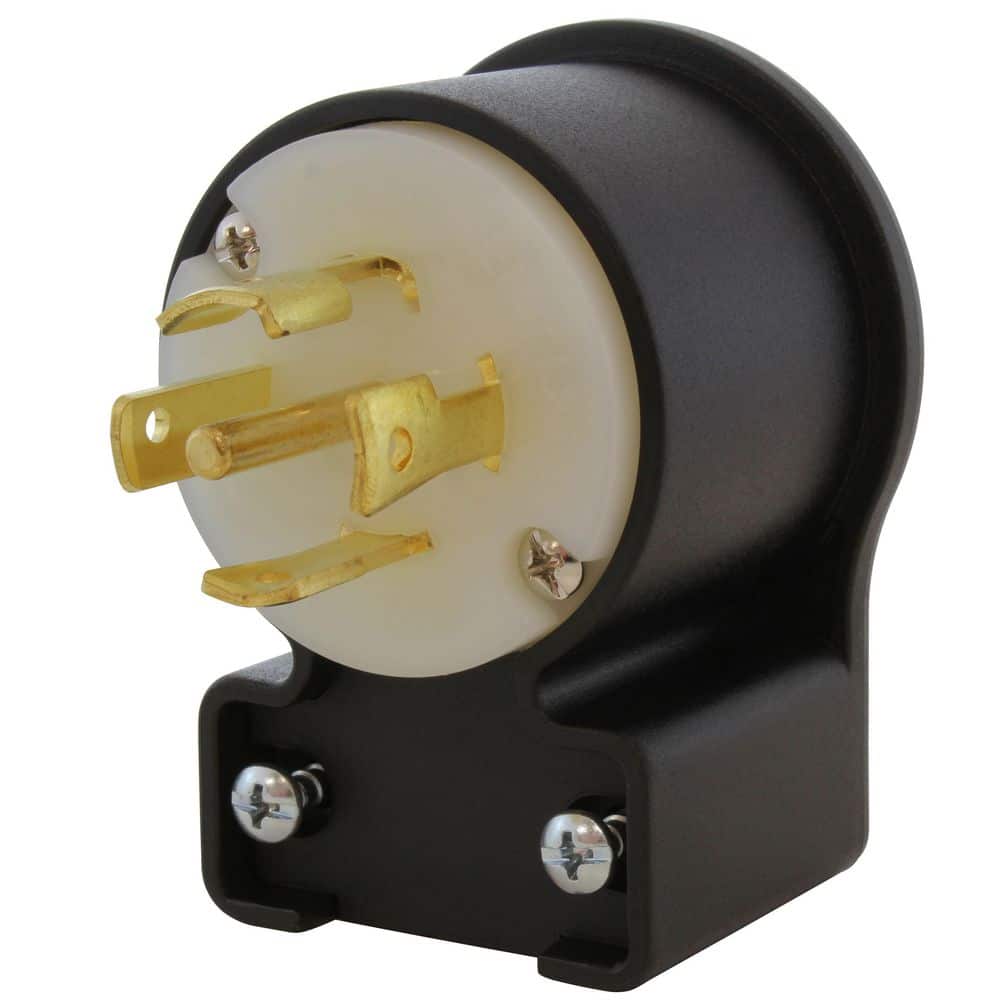 AC WORKS NEMA L22-30P 30A 3-Phase Y 277/480V Elbow 5-Prong Locking Male Plug with UL, C-UL Approval (1)