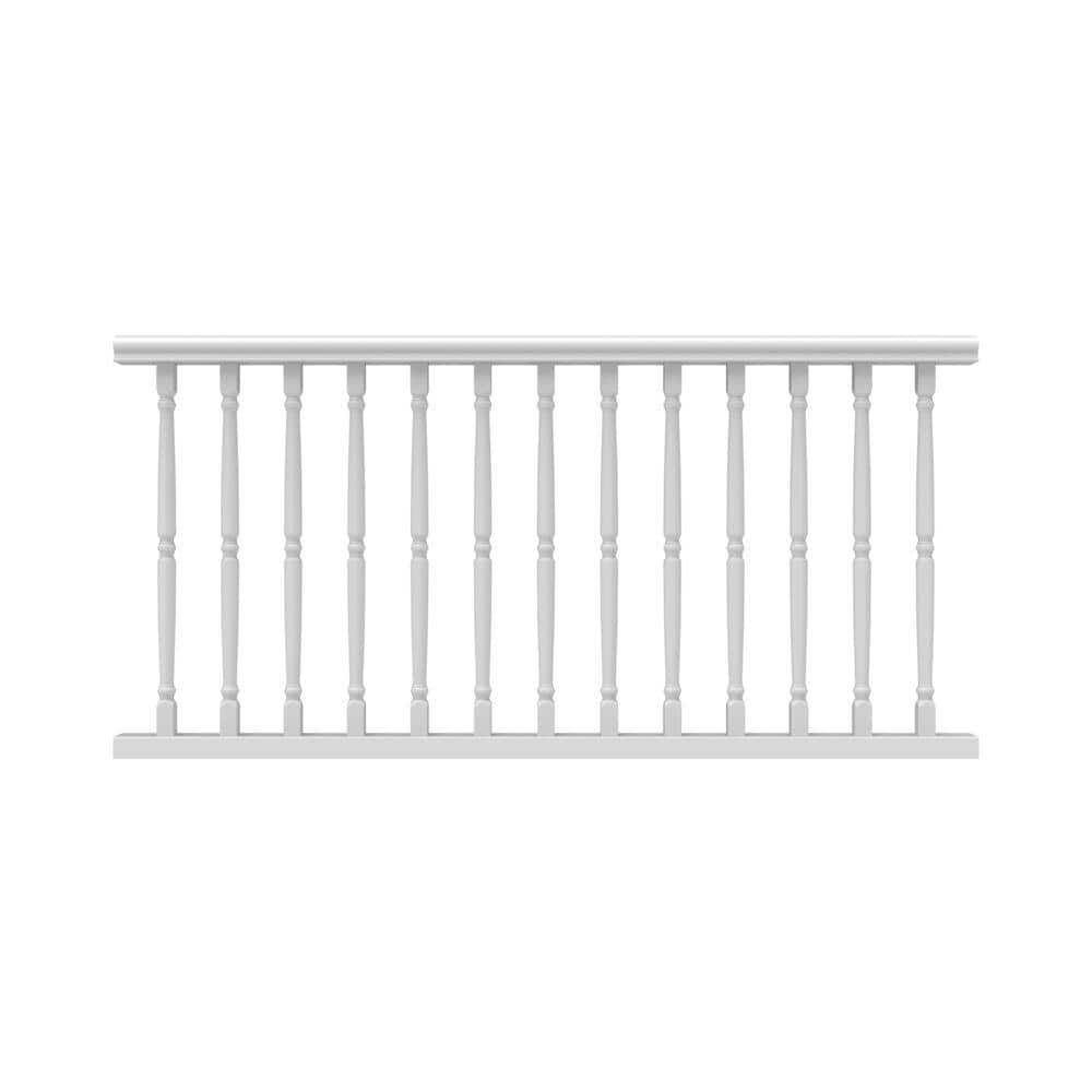 Veranda Williamsburg 6 ft. x 36 in. White PolyComposite Rail Kit without Brackets (1)