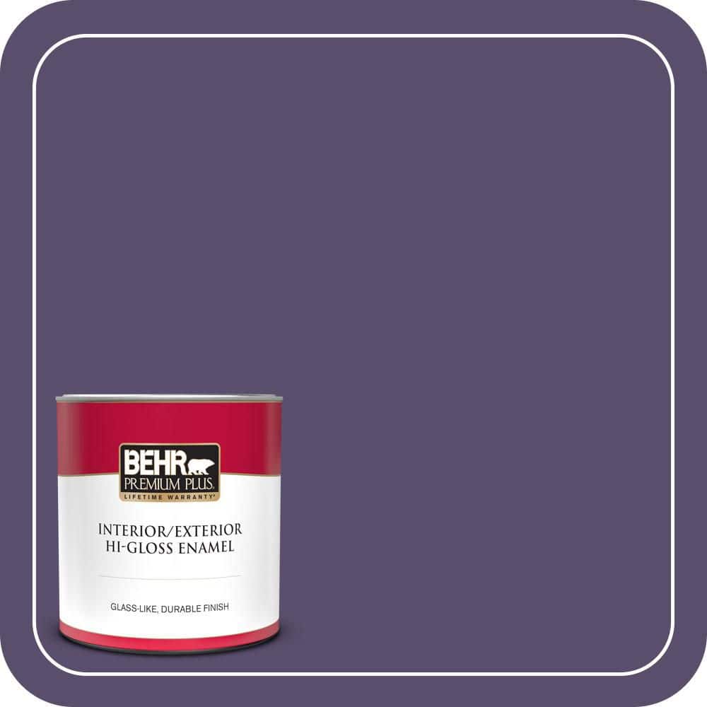 BEHR PREMIUM PLUS 1 qt. #650D-7 Crowning Hi-Gloss Enamel Interior/Exterior Paint & Primer (1)