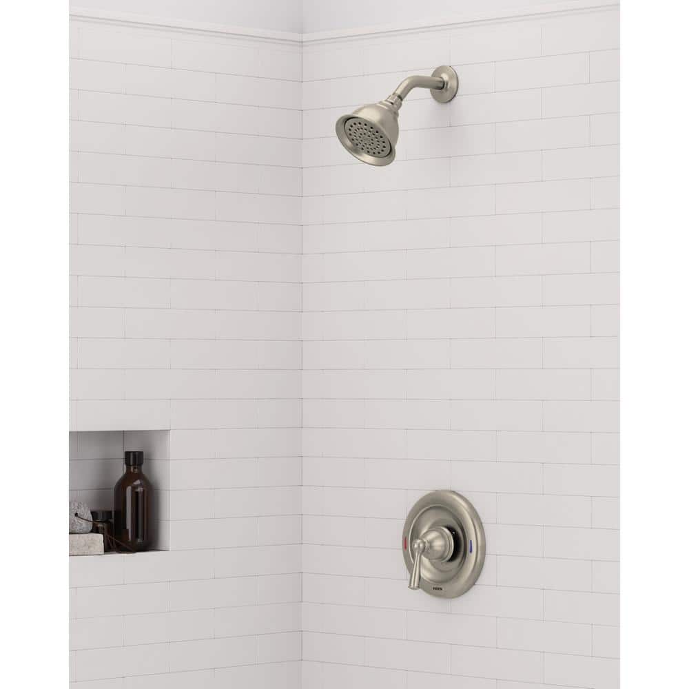 MOEN Banbury 1-Spray Single Handle Shower Faucet 1.75 GPM in Spot Resist Brushed Nickel (Valve Included) (2)