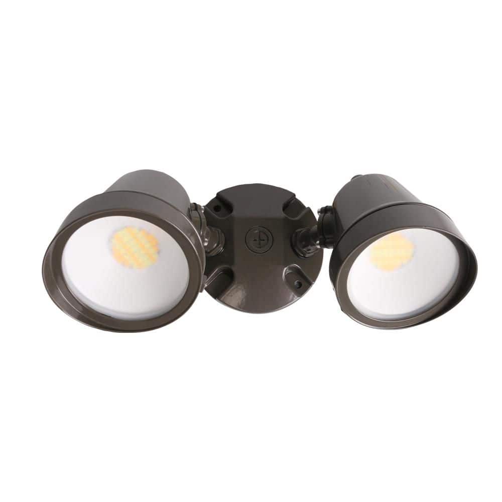 Commercial Electric 1400 x 2 Lumen Hardwired LED Outdoor Spotlight with Dimmable 5CCT Integrated Bulb 1-Pack (3)