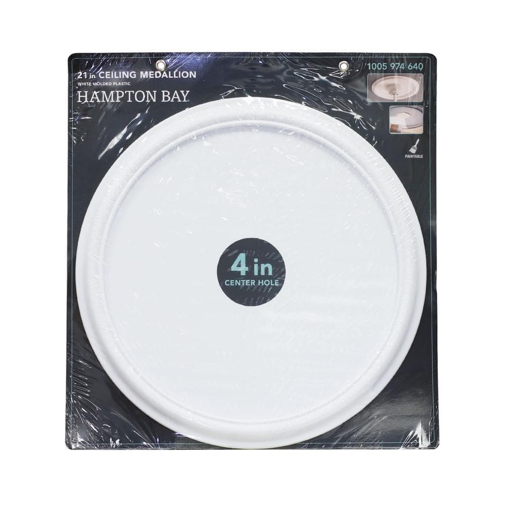 Hampton Bay 21 in. Smooth White Ceiling Medallion (4)