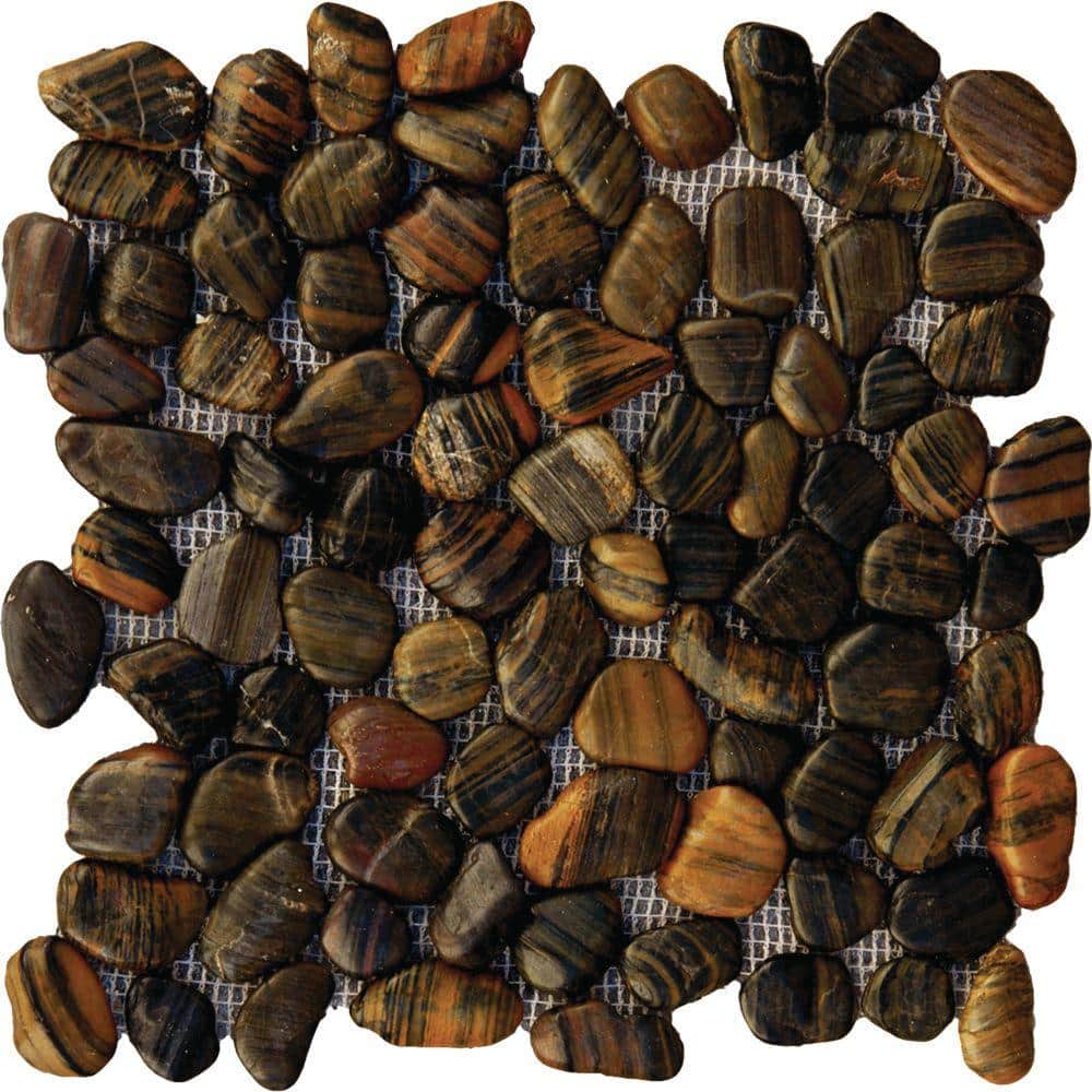MSI Mixed River Rock 12 in. x 12 in. Textured Marble Floor and Wall Tile (1 sq. ft./Each)