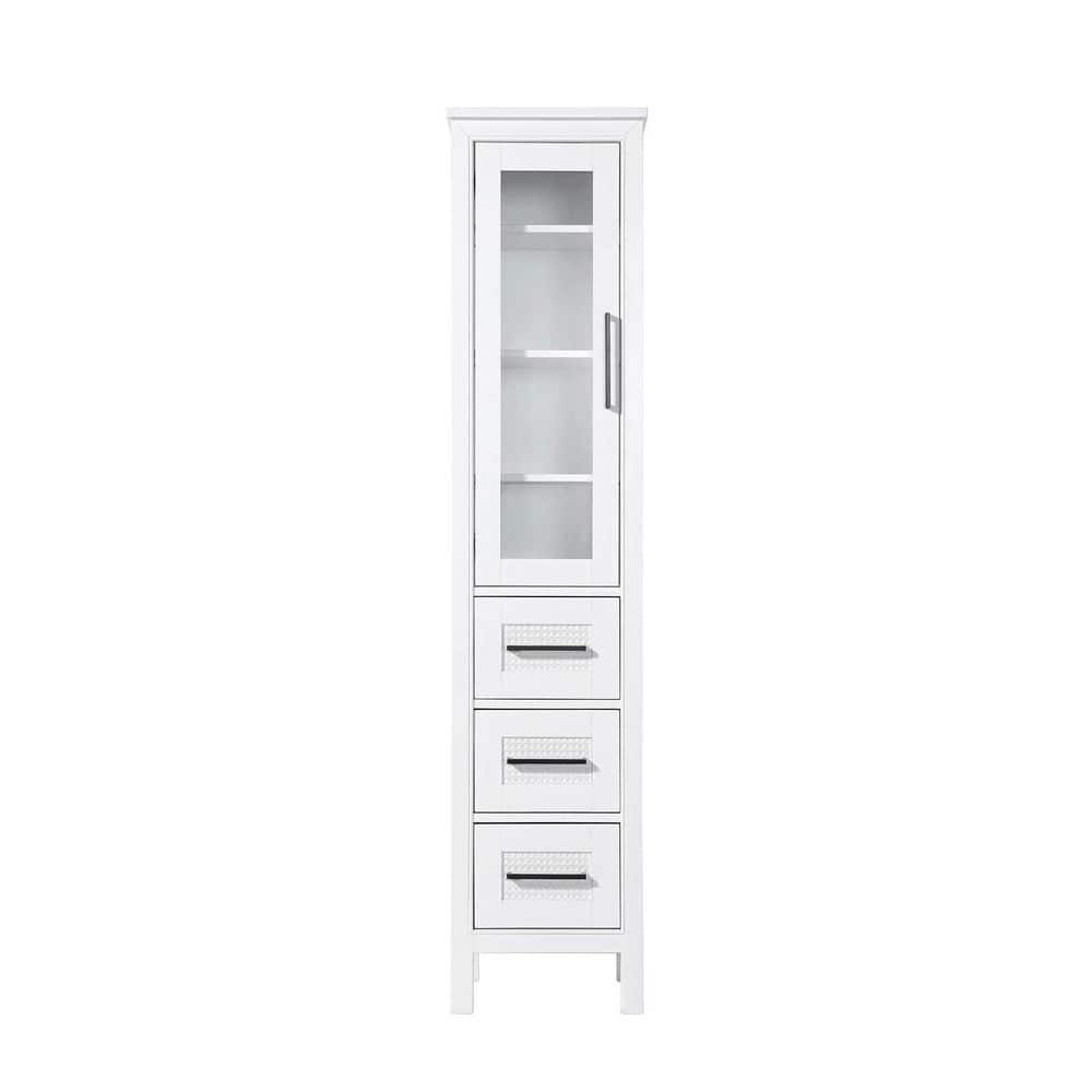 TIMELESS HOME 16 in. W x 18 in. D x 72 in. H White Freestanding Linen Cabinet (1)