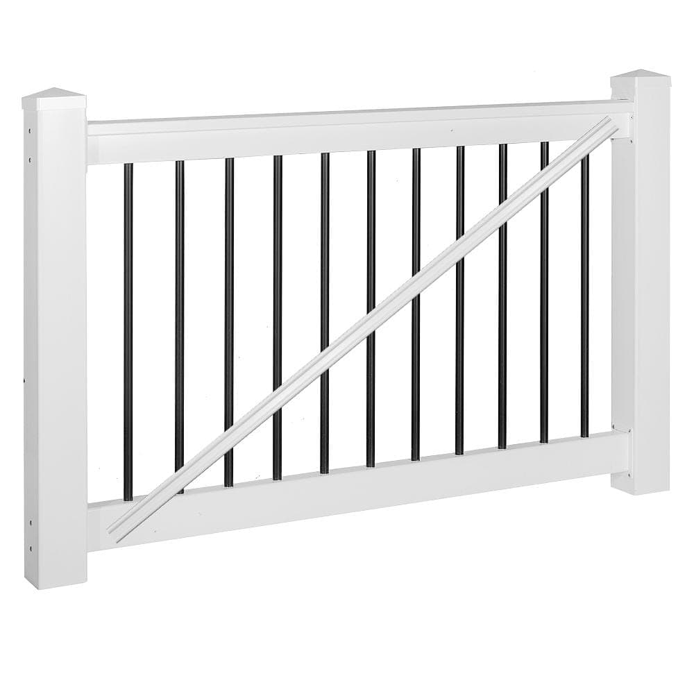 Weatherables Bellaire 3 ft. H x 5 ft. W White Vinyl Railing Gate Kit