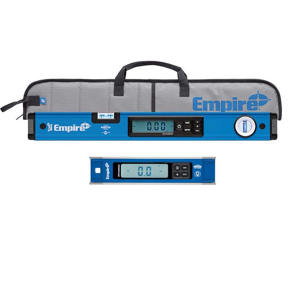 Milwaukee 24 in. True Blue Magnetic Digital Box Beam Level with Case with 9 in. Magnetic Digital Torpedo Level