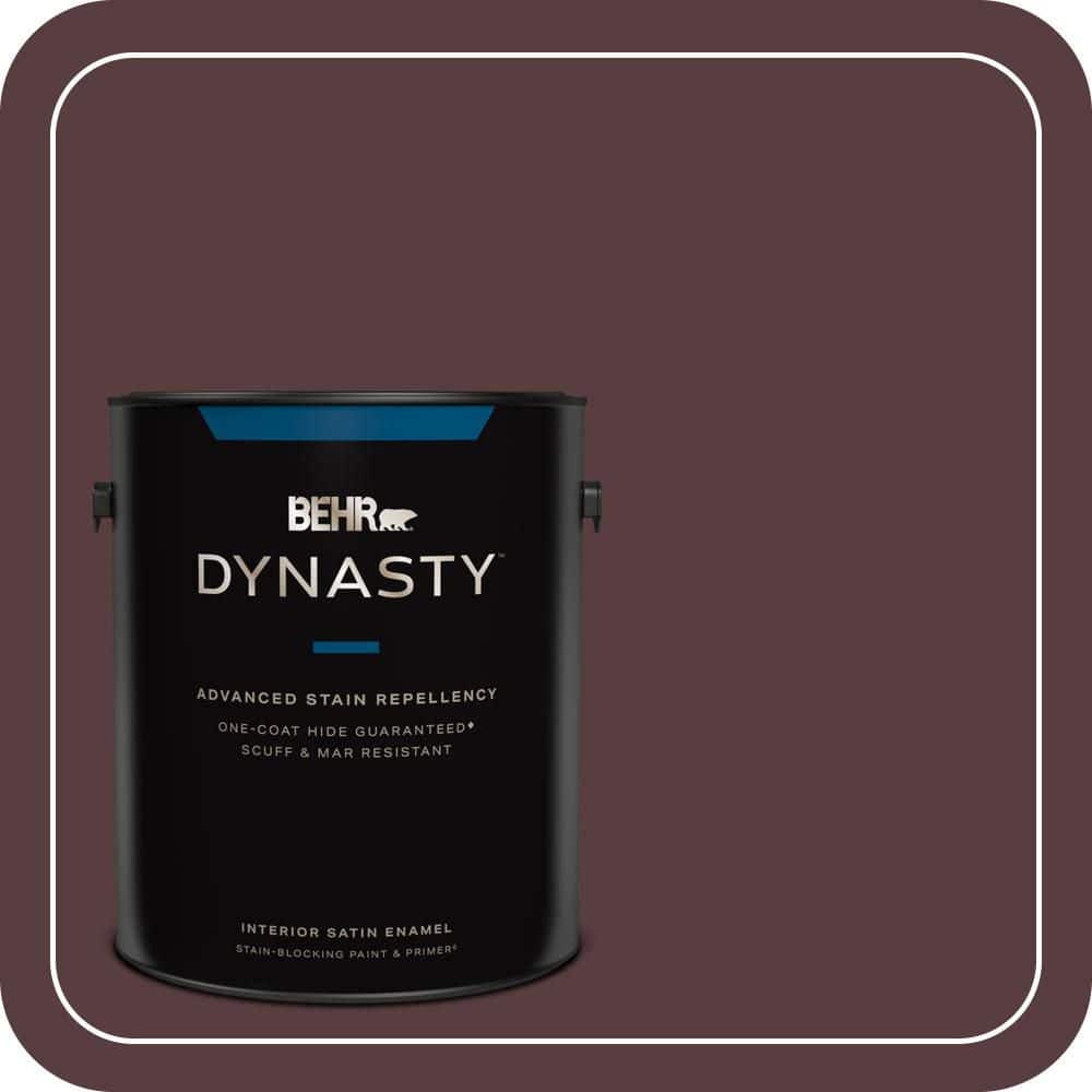 BEHR DYNASTY 1 gal. #PPU1-02 Divine Wine Satin Enamel Interior Stain-Blocking Paint and Primer