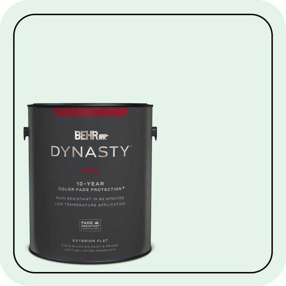 BEHR DYNASTY 1 gal. #480C-1 Light Mint Flat Exterior Stain-Blocking Paint & Primer